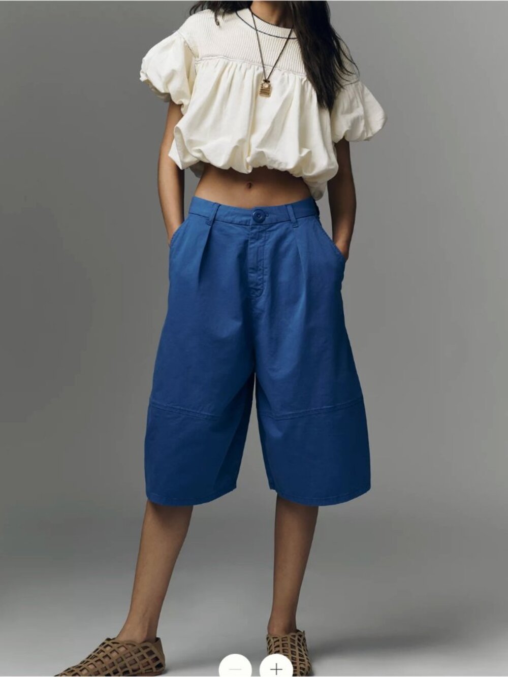 Pilcro Wide-Leg Crop Balloon Cropped Culotte Trousers Anthropologie 31